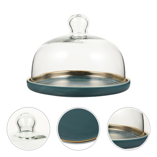 Cake Bread Sampling Plate with Glass Lid Set of 1 2