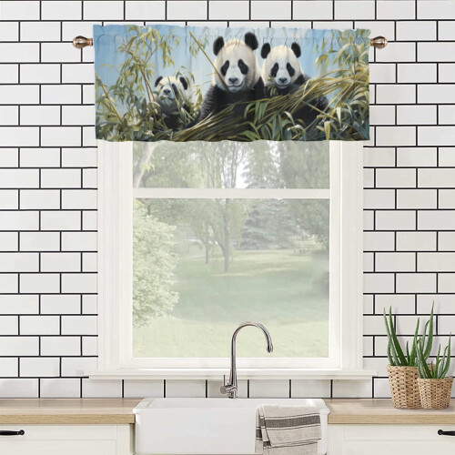 Panda Thermal Curtain Valance Bamboo Blue Sky 54x18 in 1 2