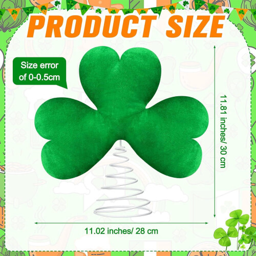 St Patrick's Day Mini Tree Topper Green Metal 1pc 1