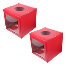 Red Paper Raffle Box with Slot, 25 cm, 2 pcs