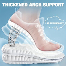 Insoles for Men Women, 4D Cloud Massage Memory Foam Insoles with Arch Support for All-Day Comfort
