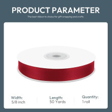Single Faced Polyester Satin Ribbon - Perfect for Wedding Decor, Wreath, Crafts, Gift Wrapping & Other Projects