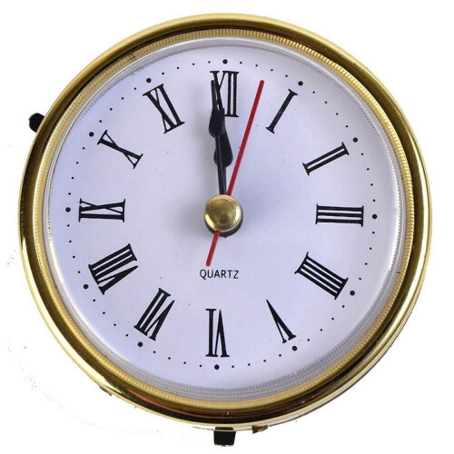 Quartz Clock with Roman Numerals 65 mm Gold