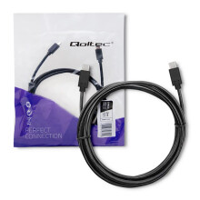 Qoltec USB 3.1 Type C Han-kabel | USB 3.1 Type C Han | 2m | Sort