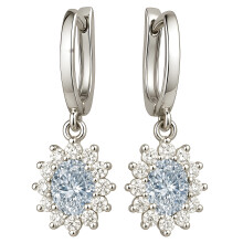 925 sølvøreringe med Swarovski krystal og 925 kubisk zirkon - elegance og glans