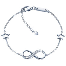 Sølv Infinity Stars Celebrity Armbånd til Kvinder - med AAA Kubisk Zirkon - 925 Sølv Gave Til Kvinder