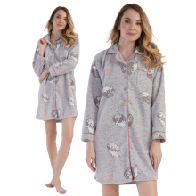 Vienetta fleece natkjole med knapper, størrelse L