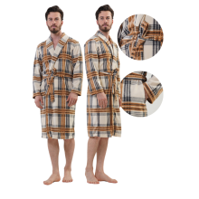 Herre fleece badekåbe med lommer, varm, tyk, XXL