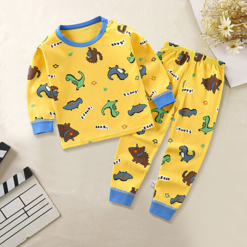 Baby Solid Color Sweatshirt and Joggers Set Light Yellow 1