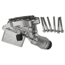 Motor-Aluminium-Ölkühlerbaugruppe für 1 2 3 4 6 7er F20 F22 F30 G30 G12 X3 X4 X5 2013-2019 Ölfiltergehäuse