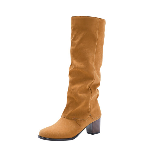 Women's Mid-Calf Suede Boots Yellow Size 43 1