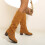 Women's Mid-Calf Suede Boots Yellow Size 43 6