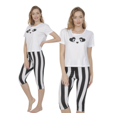 Dame bomuldspyjamas med leggings Vienetta S sommer