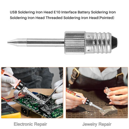 USB Soldering Iron  E10 Interface Battery Soldering Iron Soldering Iron  Threaded Soldering Iron (Pointed) 2