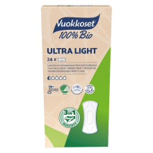 Tynde trusseindlæg uden vinger 24 stk. VUOKKOSET BIO ULTRA LIGHT