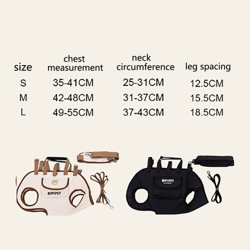 Dog Backpack Harness Breathable Lightweight Adjustable for 2