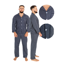 Herrepyjamas XXXL lange ærmer og bukser Knappekrave Komfortabel Pæn
