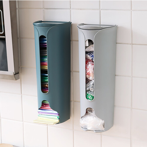 Plastic Bag Dispenser Wall-Mounted White Large-Capacity 2