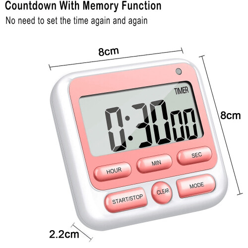 JOR Digital Countdown Kitchen Timer -Count Up Down Magnetic Timer Clock for Cooking Baking Gym Students 1