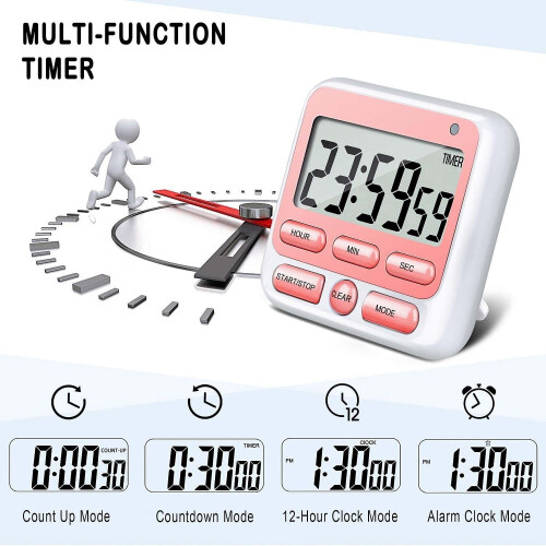 JOR Digital Countdown Kitchen Timer -Count Up Down Magnetic Timer Clock for Cooking Baking Gym Students 2