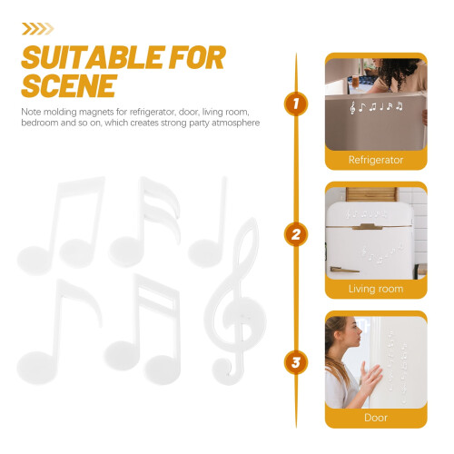 OUNONA 2 Sets Musical Note Refrigerator Magnet Notes Magnets for Crafts White 2