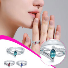European Luxury Aquamarine Engagement Ring engagement rings for women 10PCS