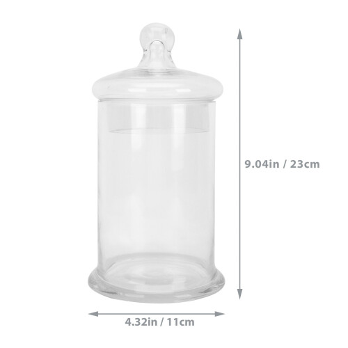 1Pc Decorative Candy Container Glass Jar for Exquisite Storage Tank Transparent 1