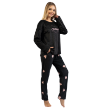 Vienetta Damepyjamas, Velour, Lang, Varm, Størrelse L 40