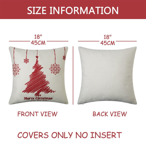 Christmas Pillowcase Set Red Tree Snowflake Design 4 pcs 2