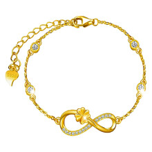 Forgyldt kløverarmbånd Celebrity sølv 925 - Mors dags gave Valentinsdag