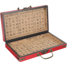 Scatola in legno per Mahjong, robusto contenitore per Mahjong rosso vintage, scatola per imballaggio domestico