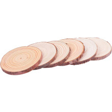 6 piezas de rodajas redondas de madera de pino natural para pintar y hacer manualidades.