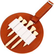 Golf-Tee-Hüfttasche, hängender Golfball-Teehalter, Tasche mit 5 Fächern, hellbraun, für den Golfplatz