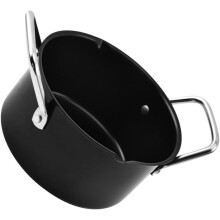 Cacerola de acero al carbono para salsa barbacoa de exterior, ideal para acampar.