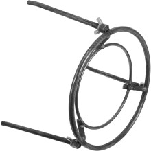 Support de réchaud trépied portable et détachable pour feu de camp, double anneau de 280 mm, hauteur 24 cm, en métal, pour usage extérieur.