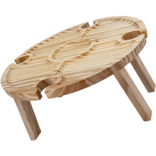 Mesa de praia de madeira dobrável compacta mesa dobrável portátil ao ar livre