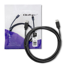 Qoltec USB 3.1 Type C Han-kabel | USB 3.1 Type C Han | 3m | Sort