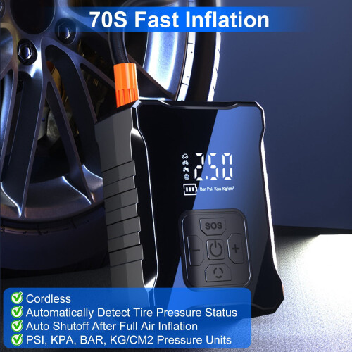 Teqhome Portable Air Compressor 150 PSI Cordless Tire 2
