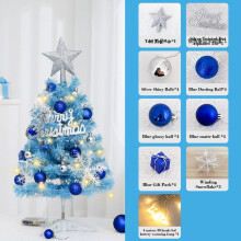 Blue Mini Christmas Tree – PVC Desktop Artificial Tree,