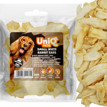 Delikatess, snack til hunde, øre, små hvide kaninører UniQ Pets 80g