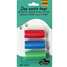 Stærke hundeafføringsposer, hundeafføringsposer 3 x 15 stk. Mr. Pretzel