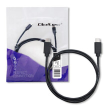 Qoltec USB 2.0 Type C Han-kabel | USB 2.0 Type C Han | 1,4 m | Sort