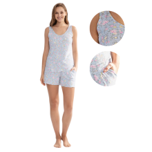 Dame pyjamas i viskose L med stropper, sød, fin til sommer, kort, løs