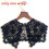 (Black)Womens Versatile Lace Shoulder Neck Accessory With Embellished Floral Pattern 1
