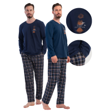 Herrepyjamas i bomuld, Vienetta 2XL med lange ærmer og lange bukser