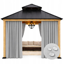 Vandtætte havemarkiser 155x260 cm, lysegrå, til terrasse, pergola eller pavillon, 1 stk.