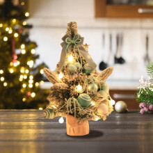 Mini Blue Artificial Christmas Tree with Lights, 30 cm