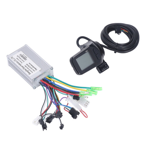 Brushless DC Motor Controller for Scooters E-Bikes, Auto Voltage Recognition LCD Battery Display Heat Dissipation Design36V48V Compatible for 1