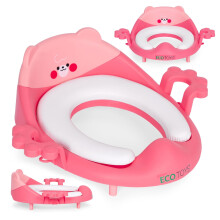 Toilettensitz für Kinder mit Griffen, weiches Kissen, rosa, ECOTOYS