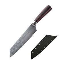 Japanese Damascus Chef Cleaver Set for Meat and Vegetables